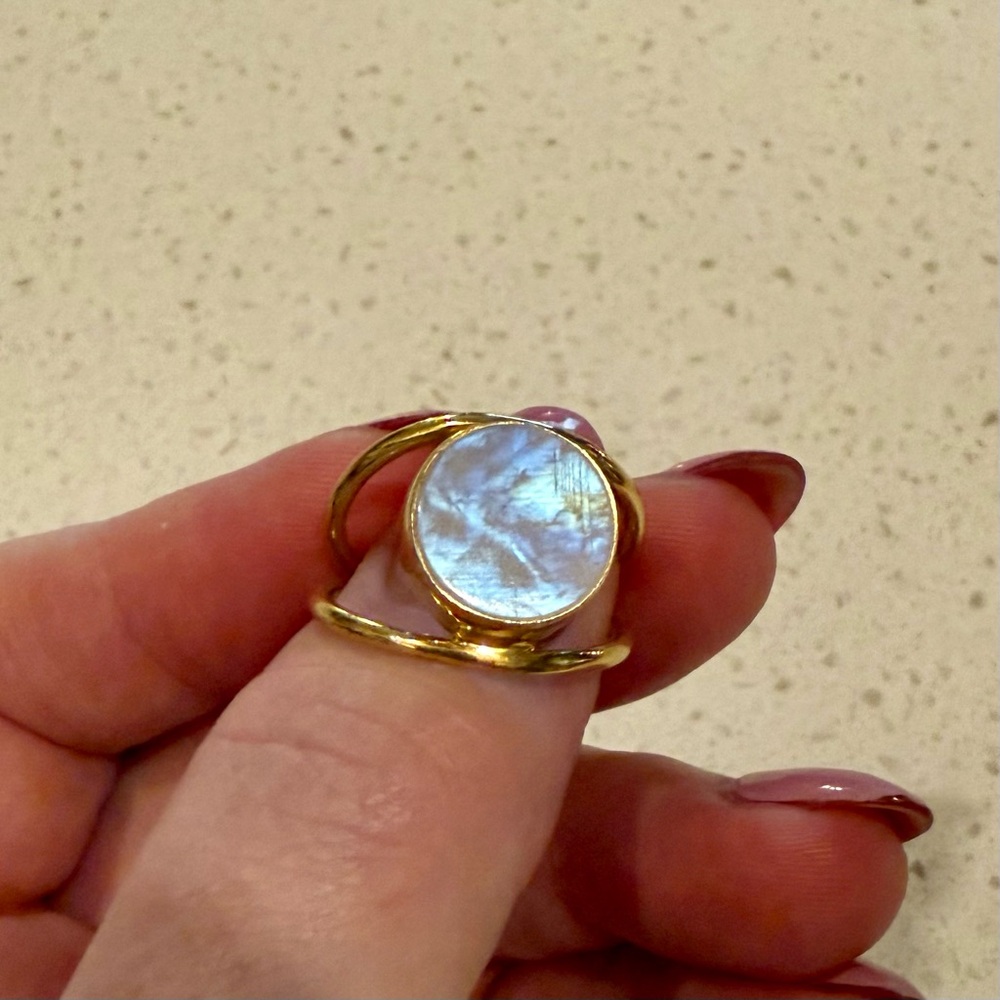 Natural Moonstone Statement Gemstone Ring - image 3